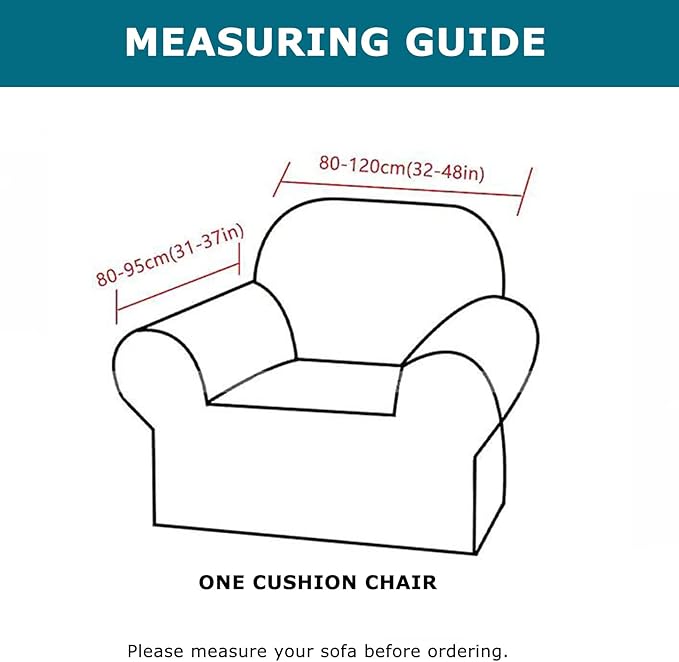 KRFOONN 2 Piece Chair Covers Printed Sofa Covers Couch Covers Washable Armchair Sofa Couch Slipcover Furniture Protector with Elastic Bottom for Living Room (Armchair, 03), Small