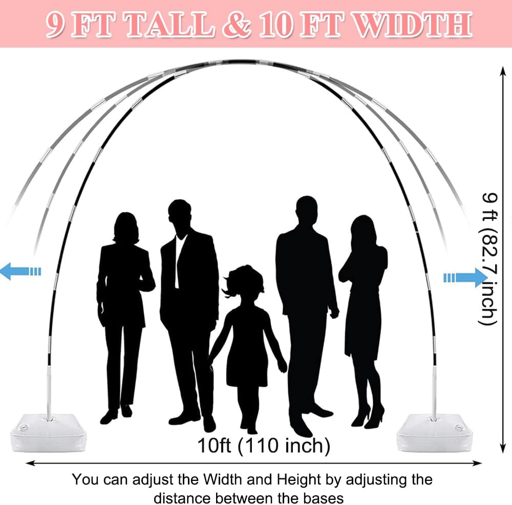 balloon arch kit with balloon pump for party showing dimensions