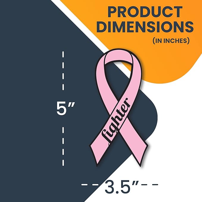 Magnet Me Up: Support Breast Cancer Fighter Pink Ribbon Magnet Decal - 3.5x7 Inches, Heavy-Duty Automotive Magnet for Car, Truck, SUV - Show Your Support and Encouragement with This Magnet
