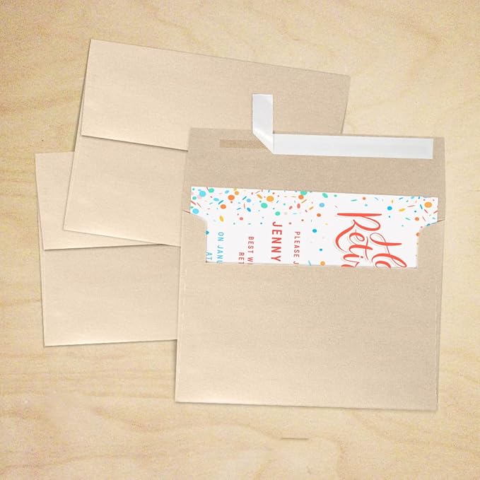 LUXPaper A7 Invitation Envelopes | Peel & Press | 5 1/4" x 7 1/4" | Taupe Metallic | 80lb. Text | 250 Qty