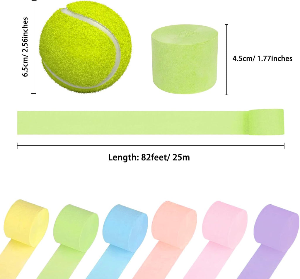 Crepe Paper Streamers 6 Rolls Pastel Rainbow Streamers for Birthday Baby Shower Gender Reveal Wedding Graduation Party Monther's Day Easter Decorations DIY Crafts
