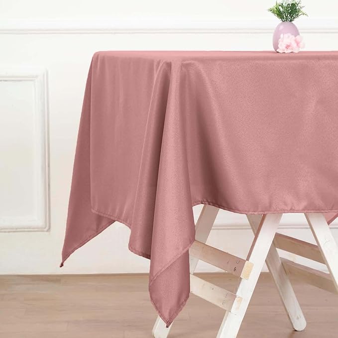 Efavormart 54x54 Dusty Rose Wholesale Linens Seamless Polyester Square Linen Tablecloth for Wedding Banquet Party Restaurant