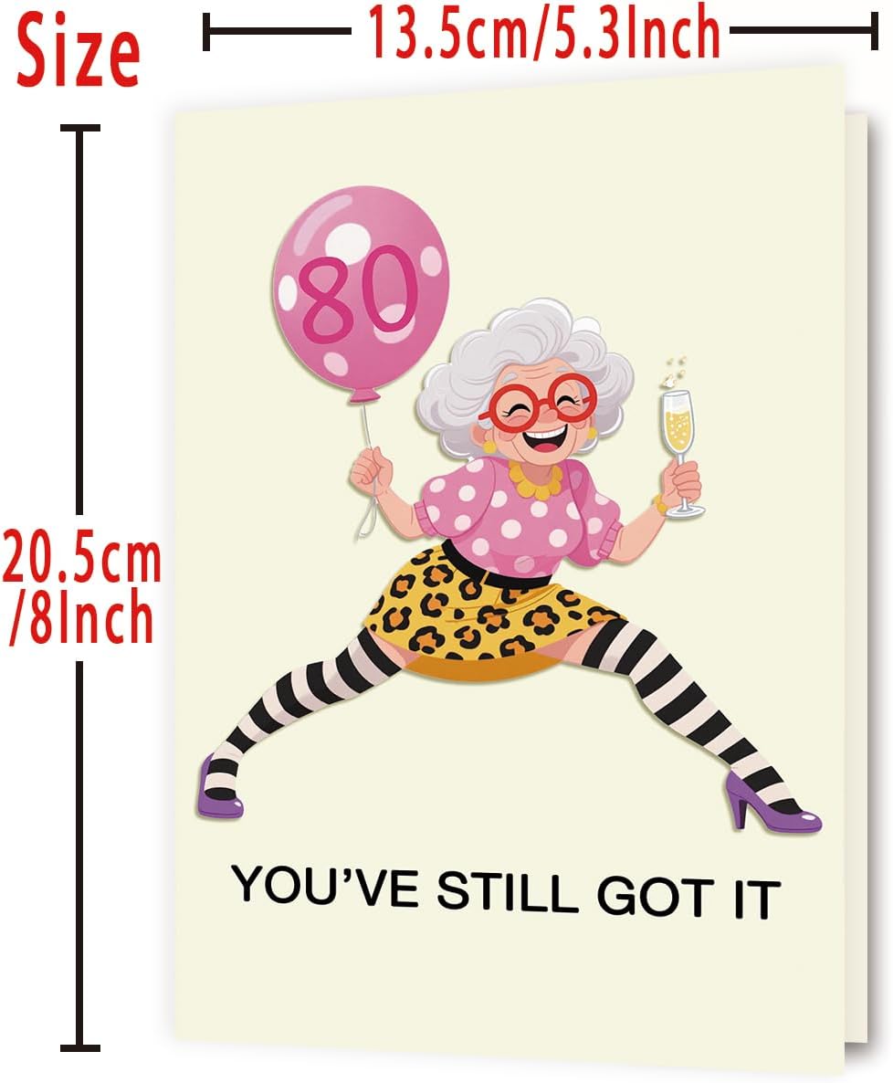 OJsensai Happy 80th Birthday Card Gifts for Women，80 Year Old birthday Decorations for Her Mom Wife Grandma