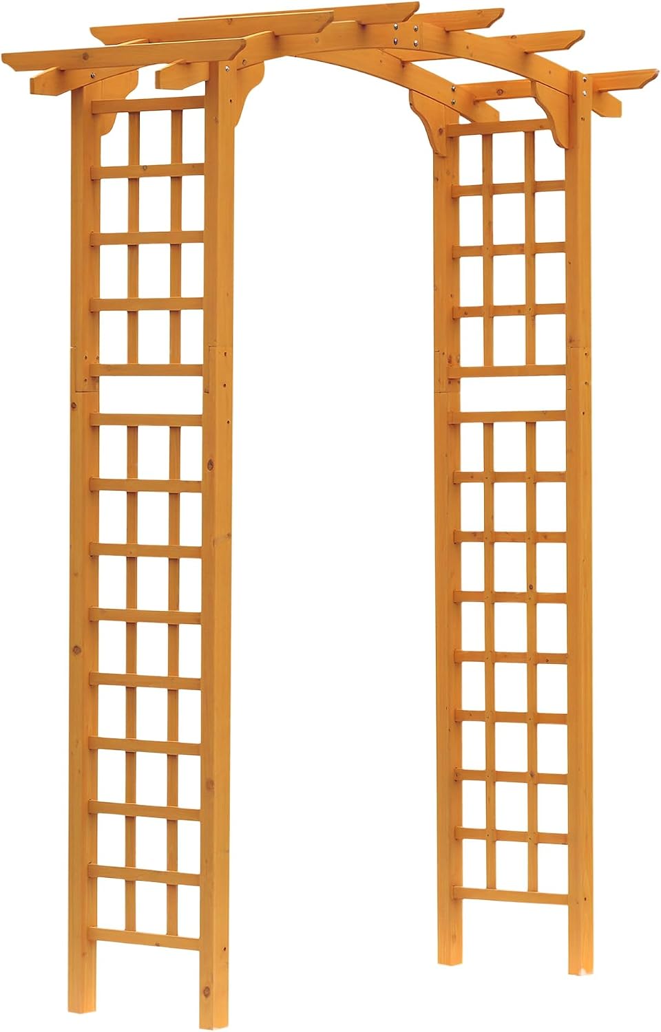 Outsunny 90in Wood Garden Arbor Arch with Trellis Wall Decor for Party