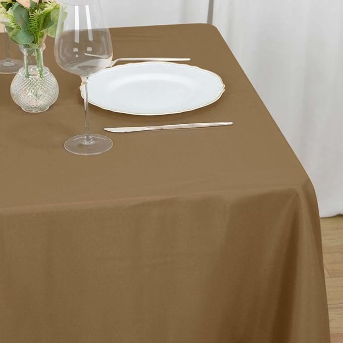 Efavormart 70" Square Linens Taupe Wholesale Linens Polyester Square Linen Tablecloth for Wedding Banquet Party Restaurant