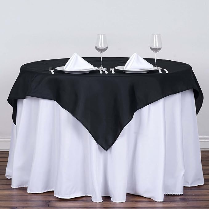 Efavormart 54x54 Black Wholesale Linens Seamless Polyester Square Linen Tablecloth for Wedding Banquet Party Restaurant