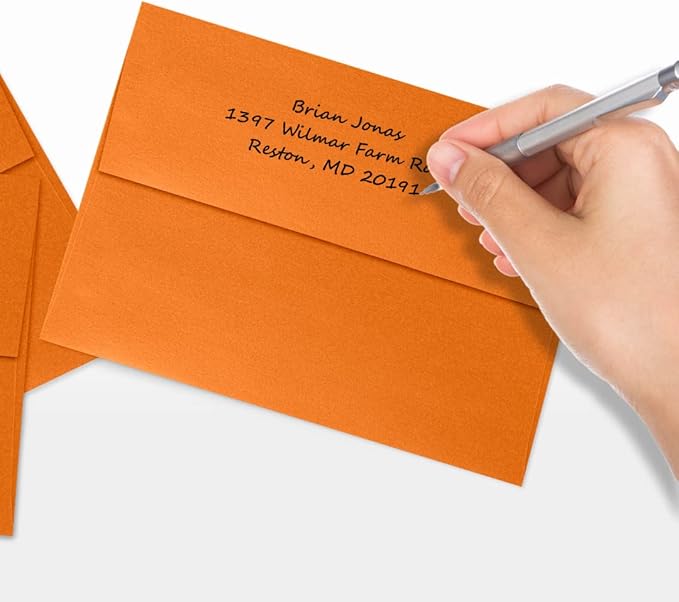 LUXPaper A7 Invitation Envelopes | Peel & Press | 5 1/4" x 7 1/4" | Flame Metallic | 80lb. Text | 50 Qty