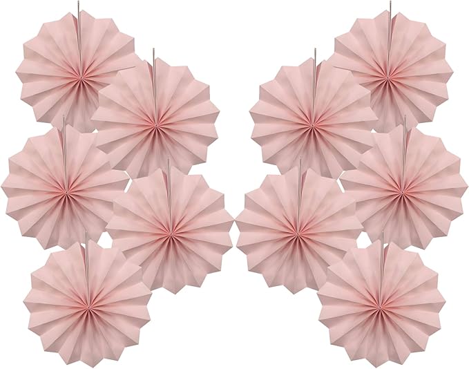Pink Birthday Decorations,DIY Pink Paper Fans Hanging Decoration ,Party Supplies Party Fans 8in, Pink Christmas,Wedding Graduation Events Accessories 30 Color DIY Set (Baby Pink)