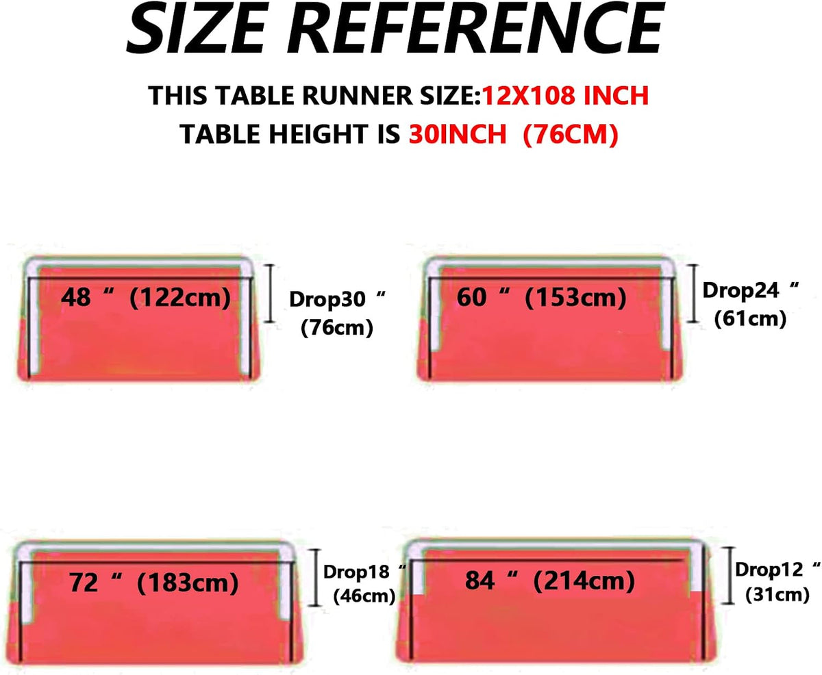 15 Pack Orange Table Runners, 12x108 Inches