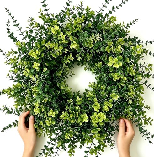 26" large boxwood wreath for front door.eucalyptus wreath, main product view