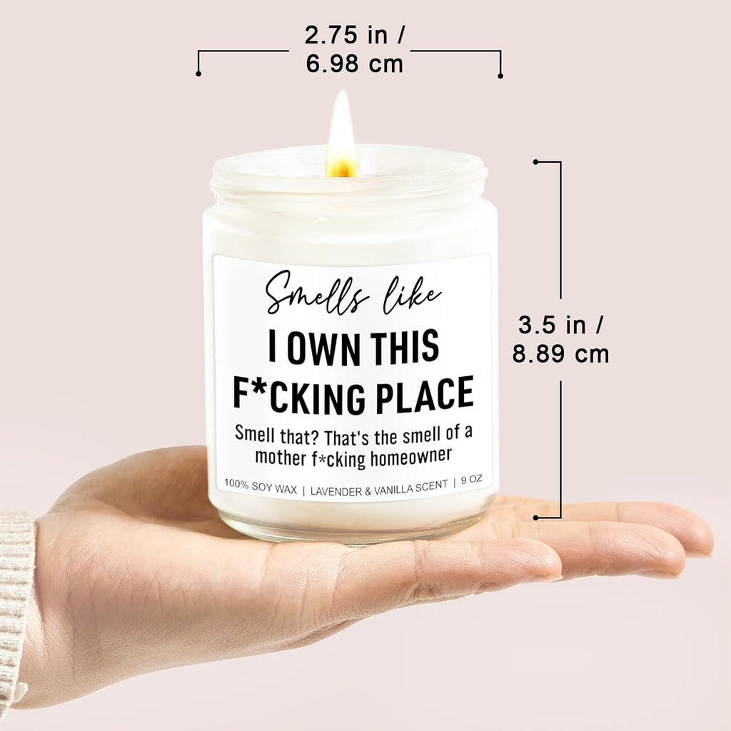 Younift Funny Scented Candle, House Warming Gifts New Home, Housewarming Gifts for Women, Men, Couple, New Homeowner - First Apartment Essentials - Closing Presents for Home Buyers - 9 oz