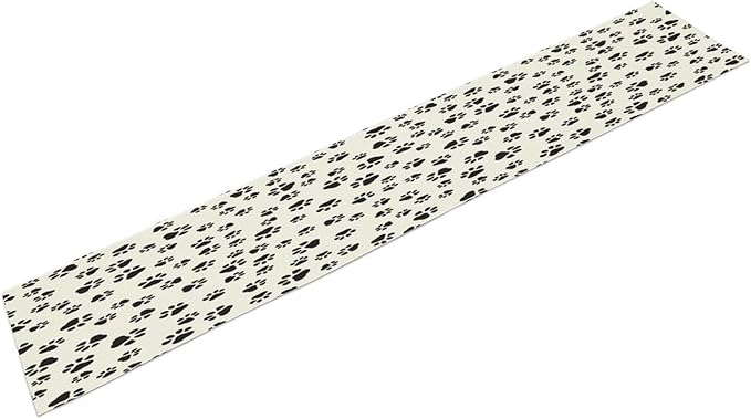 Dog Paws Table Runner,Cartoon Cute Black White Animal Footprints Abstract Tablecloth Burlap for Hotel Indoors Outdoor Dining Room Kitchen Home Decor,W13X L60 in