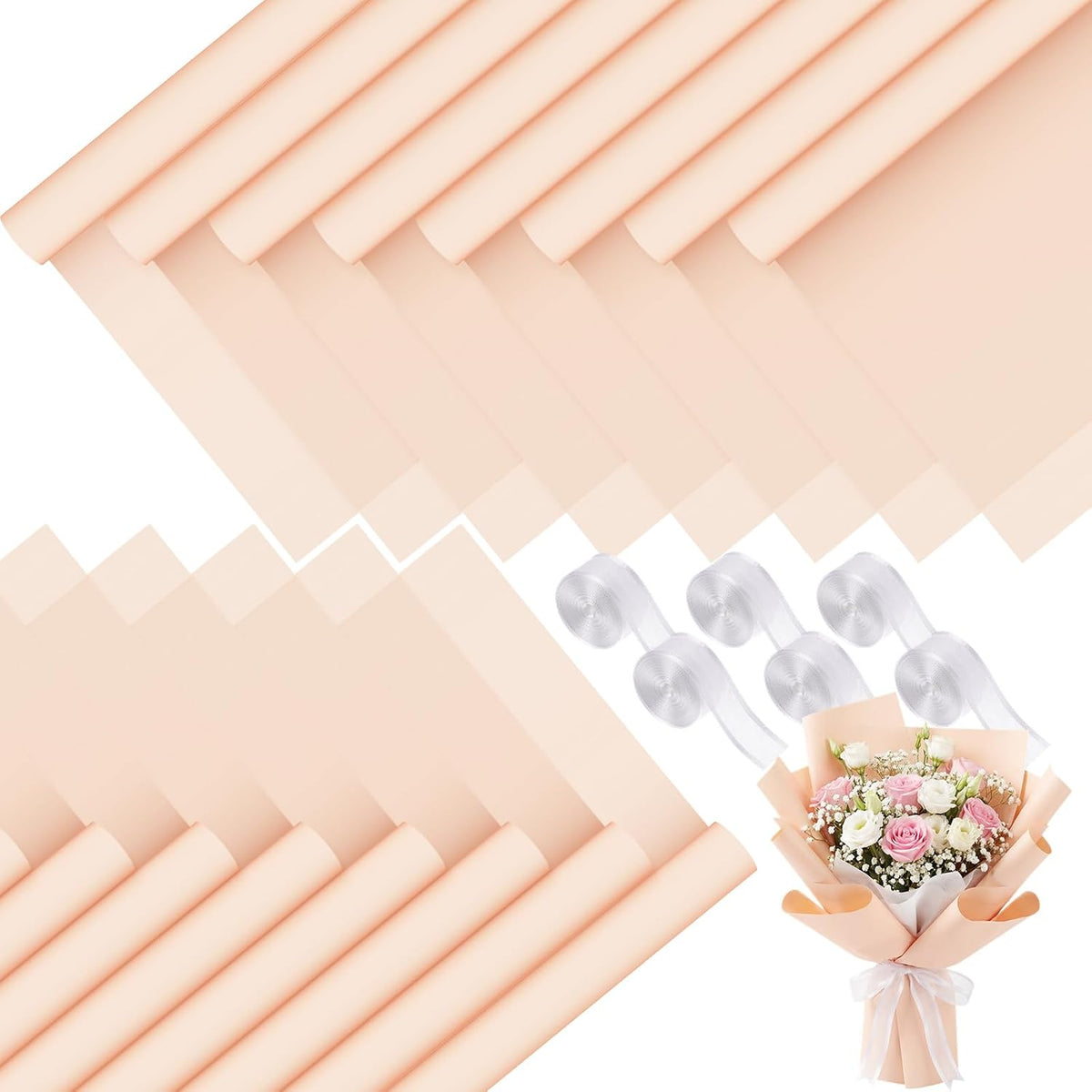 sabary 120 sheets flower wrapping paper bouquet waterproof, main product view