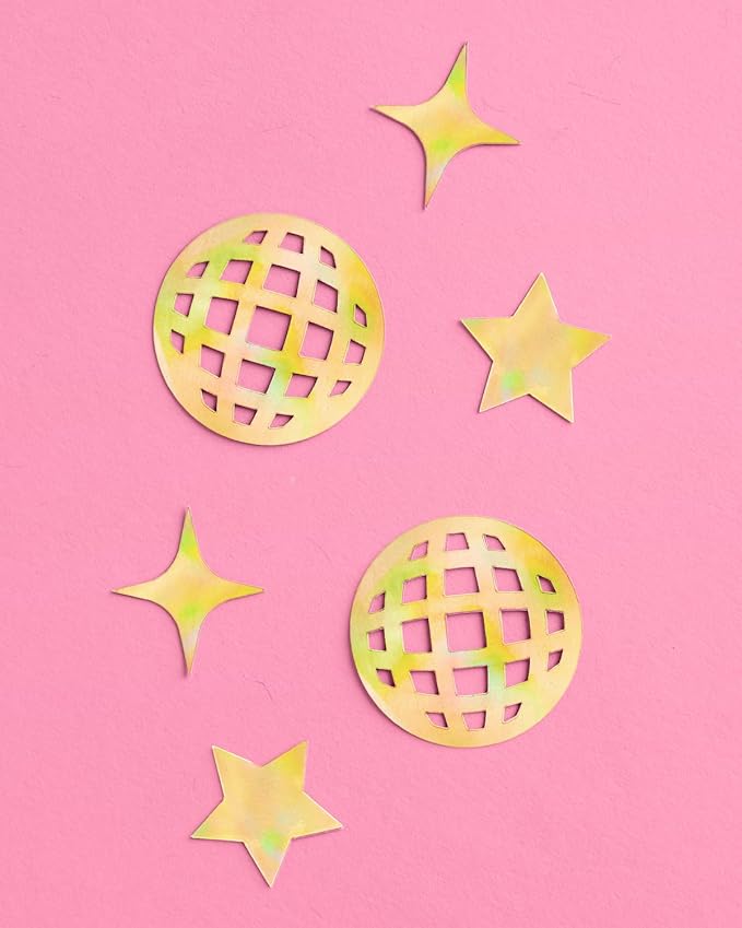 xo, Fetti Gold Disco Foil Confetti - 200 pc | Birthday Party Accessory, Bachelorette Favor, Boogie DIY Activity, Bday Decoration, Glitter Table Decor, Groovy Tablescape