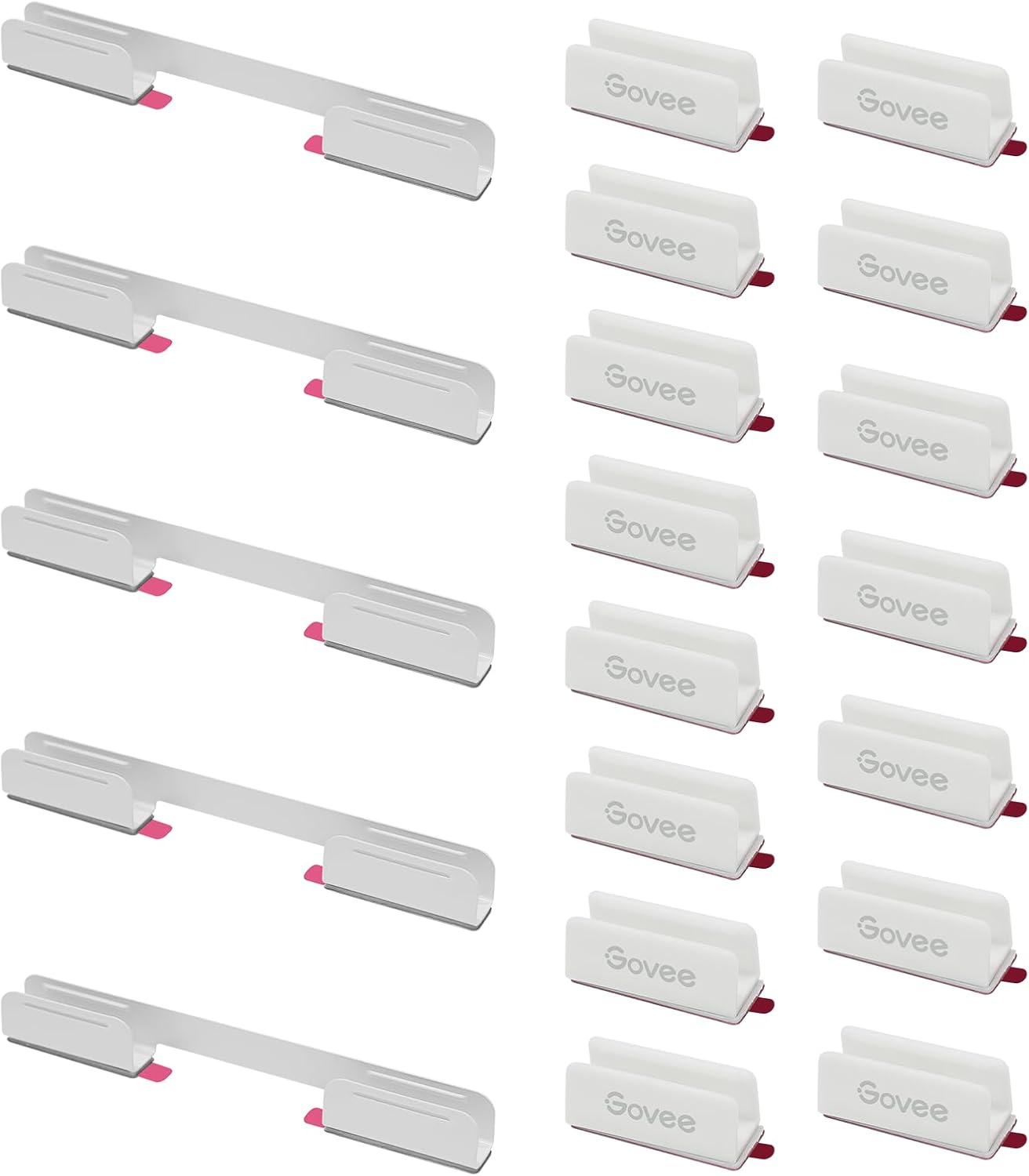 Govee RGBIC Neon Rope Light Plastic and Metal Mounting Brackets 20pcs | RGBIC Rope Light Clips for Neon Lights 2 H61D3 & H61D5 & H61D6, WiFi Neon Lights Holders (Not Support H61A0 & H61A2), White
