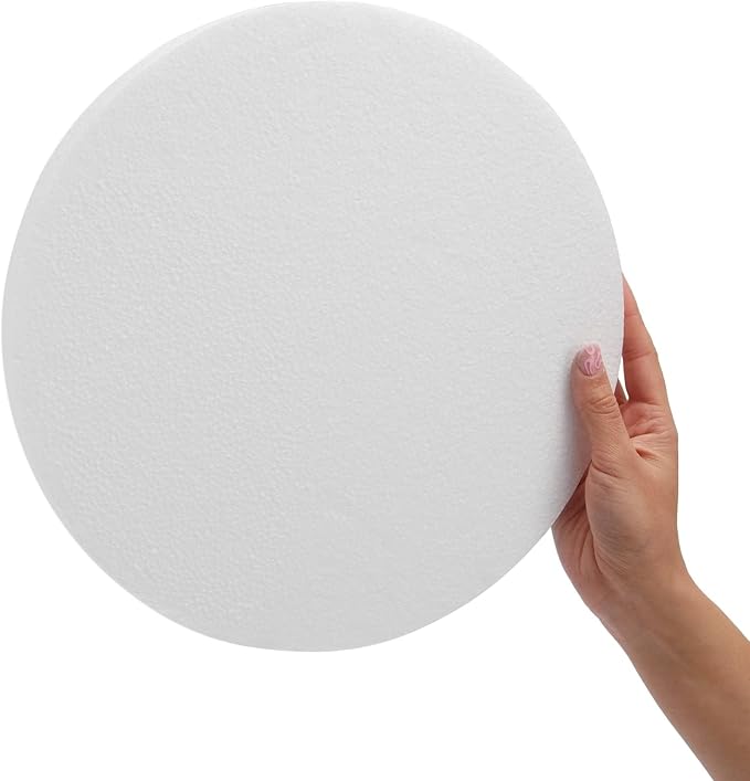 Juvale Thick Foam Discs - 12 x 12 x 1 In, White, 6-Pack - Circle Foam for Flowers Bouquet & DIY Craft Projects