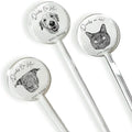 Coolslove Personalized Wedding Dog Stir Sticks, Custom Illustrated Pet Acrylic Cocktail Stirrers, Acrylic Cocktail Stirrers, Wedding Drink Sticks, Wedding Favors Decors Essentials Style 1