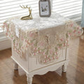 vctops Damask Lace Patchwork Tablecloth Luxury Square Small Table Cover Elegant Floral Embroidered Lace Table Cloth for Party Kitchen Dinning Picnic Decoration (Type O,32"x32")