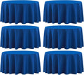 Round Tablecloth 6 Pack 90 Inch Royal Blue Tablecloths Washable Decorative Linen Polyester Table Clothes Cover for Dining Table Banquets Buffet Parties and Wedding