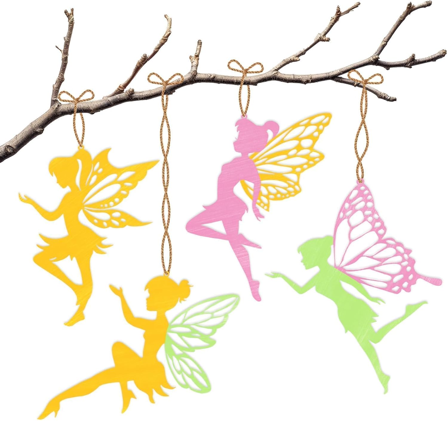 BOIKOKY 12 Pack Pre-Packaged Fairy Party Favors, Paint Your Own Wooden Arts and Crafts, Fairy First Birthday Decorations, Princess Tea Party Supplies, Goodie Bag Stuffers & Gifts