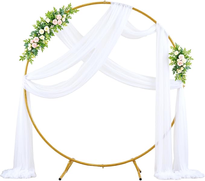 Wedding Arch Draping Fabric Backdrop 2 Panel 30" x 19Ft White Arch Drapes Curtains for Wedding Reception Sheer Tulle Backdrop Curtain for Ceremony Birthday Party Arbor Ceiling Decorations