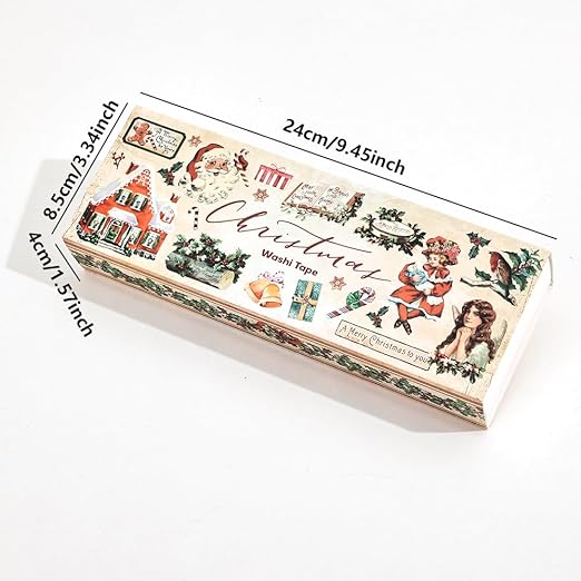 20 Rolls Christmas Theme Washi Tape Set, Writable Decorative Tapes for Scrapbooking, Bible Journaling, Bullet Journaling, 0.6"x79" per Roll