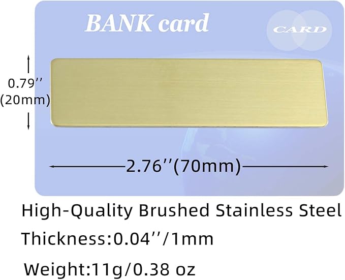 Stainless Steel Durability Gold Custom Name Tag With Pin or Magnet or Adhesive Tape,Metal Easy To Read Name Badge,Personalized Engraved Nametag for Cops, Nurses, Doctors,Employee,Workers (Gold)
