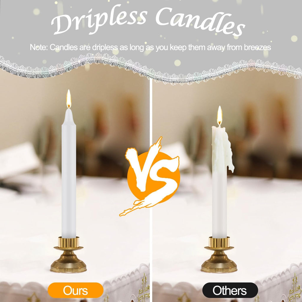 Tobeape Spell Chime Candles 24 pcs White Candles, 4" Tall Unscented Mini Magic Taper Candle for Christmas, Shabbat, Witchcraft, Wiccan Altar, Ritual, Prayer, Meditation, Wedding, Birthday, Party Decor