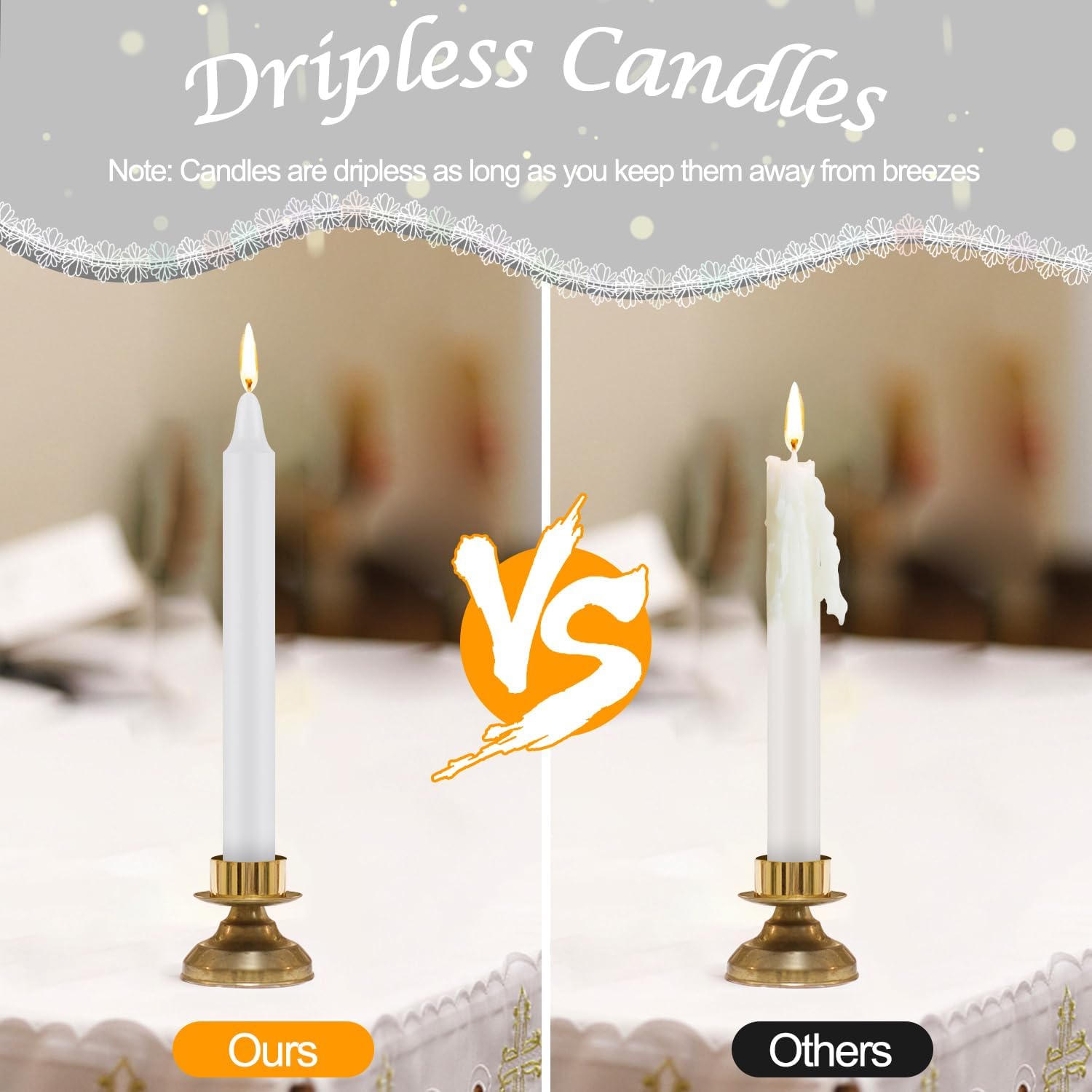 Tobeape Spell Chime Candles 24 pcs White Candles, 4" Tall Unscented Mini Magic Taper Candle for Christmas, Shabbat, Witchcraft, Wiccan Altar, Ritual, Prayer, Meditation, Wedding, Birthday, Party Decor