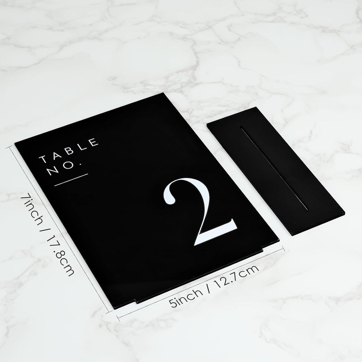 wedding black table numbers 1-30 with stands, 5"x7" shown in use