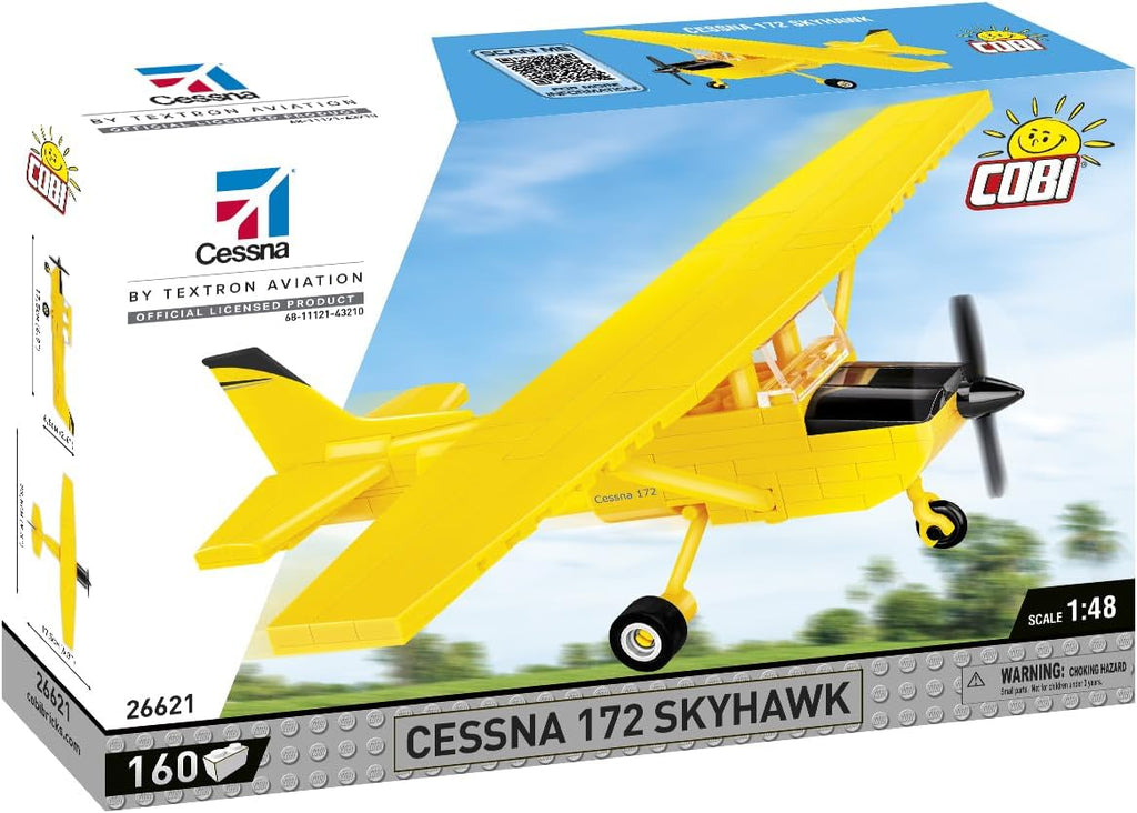 cobi cessna 172 skyhawk, yellow building set, 160 shown in use