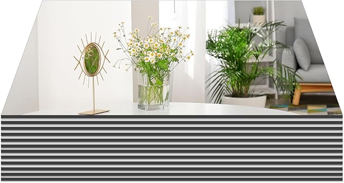 JAMBALAY 12"×5" Mirror Centerpieces for Tables, Set of 12 Glass Mirror Table Centerpieces, Rectangular Glass Mirror Trays, Mirror Candle Plates for Wedding Decorations and Party