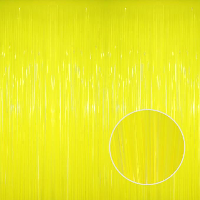 GOER 3.2 ft x 8.2 ft Metallic Tinsel Foil Fringe Curtains Party Photo Backdrop Party Streamers for Birthday,Graduation,New Year Eve Decorations Wedding Decor(4 Packs,Candy Lemon Yellow)