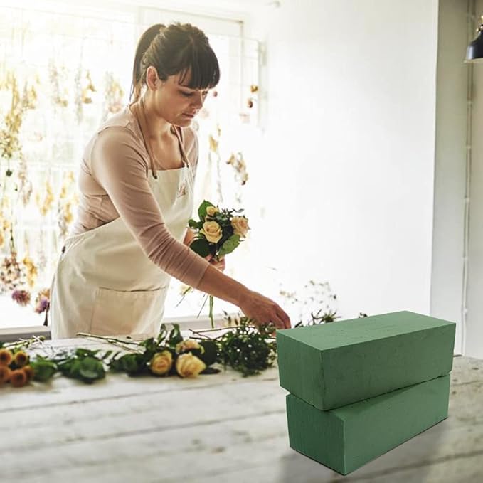 KIMOBER Wet Floral Foam Bricks,Green Foam Blocks for Flower Arrangement, Wedding,Party Decoration, Pack of 3