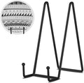 Decolore 8 Inch 3 Pack Black Metal Plate Holder Display Stands for Picture, Decorative Plate, Book, Photo Easel, Artistic Work