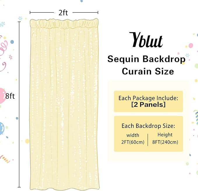 Mint Green Sequin Backdrop Curtain 2 Pieces 2FTx8FT Glitter Photography Backdrop for Party Wedding Birthday Christmas Decorations