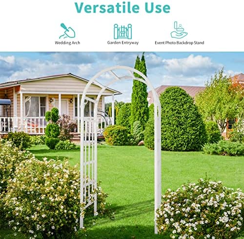 vingli vinyl garden arbor, pvc wedding arch for, side view