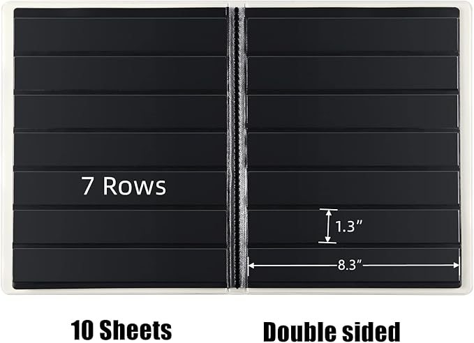 MUDOR Stamp Collecting Album, 7 Rows Pockets Stamp Book for Collectors, 10 Sheets Stamp Stockbook