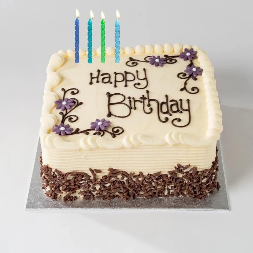 Unique Blue & Green Spiral Birthday Candles - 10ct, Vibrant Colors - Perfect For Parties, Cake Decorations & Celebrations