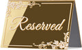 KAITELA 10 Pack Gold Acrylic Reserved Table Signs 6" x 4" Double Sided Reservation Seating Tent Cards for Wedding, Reception, Restaurant, Ceremony, Events