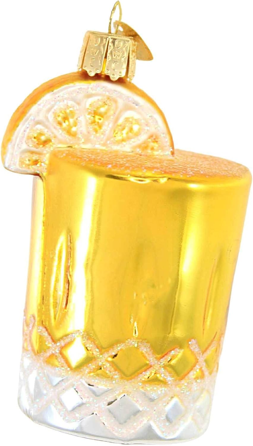 Old World Christmas Whiskey Sour Glass Blown Ornament for Christmas Tree, Handcrafted Holiday Decoration, Adult Beverages Collection
