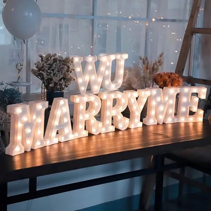 MUMUXI Marquee Light Up Letters Battery Powered LED Alphabet Lights for Party Wedding Birthday Christmas Home Bar Decoration Lighted Sign (A)