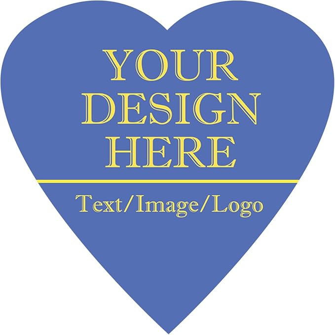 Custom Stickers 70-1000 Personalized Labels for Birthday Party Wedding, Customized Stickers for Business Logo(Heart)