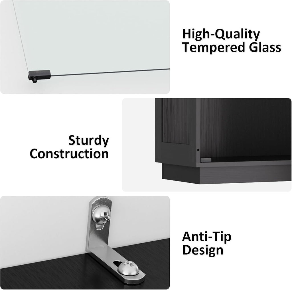display cabinet with glass doors 4 tier glass showing dimensions