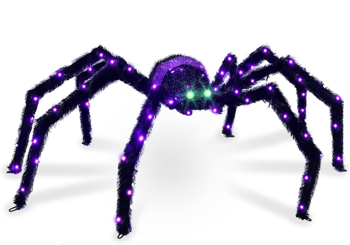 4.2FT Giant Spider Halloween Decorations Outdoor, 90 LEDs