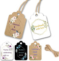 Custom Gift Tag, Personalized Favor Label, Kraft Wrapping Decoration, Wedding Supplies Birthday Party Craft, Thick Paper Hang Card with String (Rectangle Shape 1)