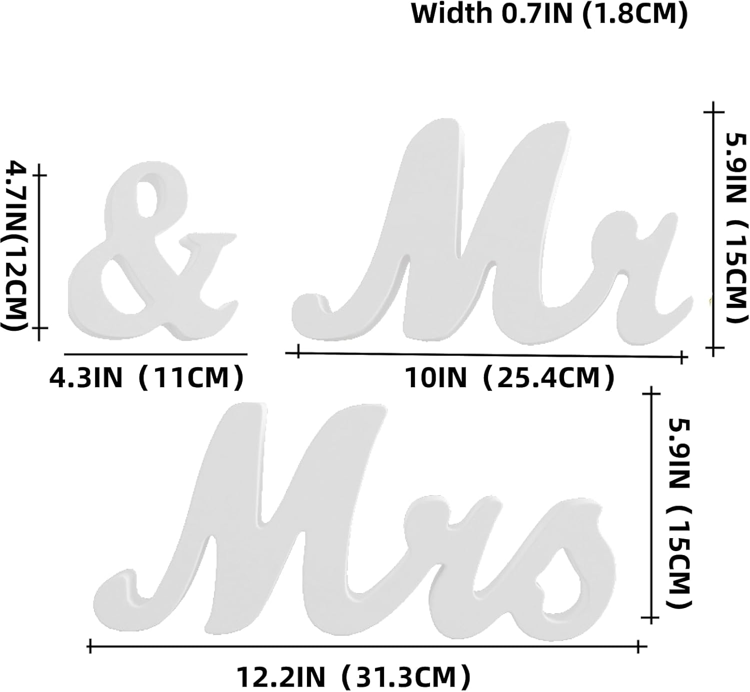 VIOPVERY Mr and Mrs Sign for Wedding Table,Large White Mr and Mrs Sign,Wooden Letters,Mr & Miss Sign with Just Married Banner Wedding Decorations for Anniversary