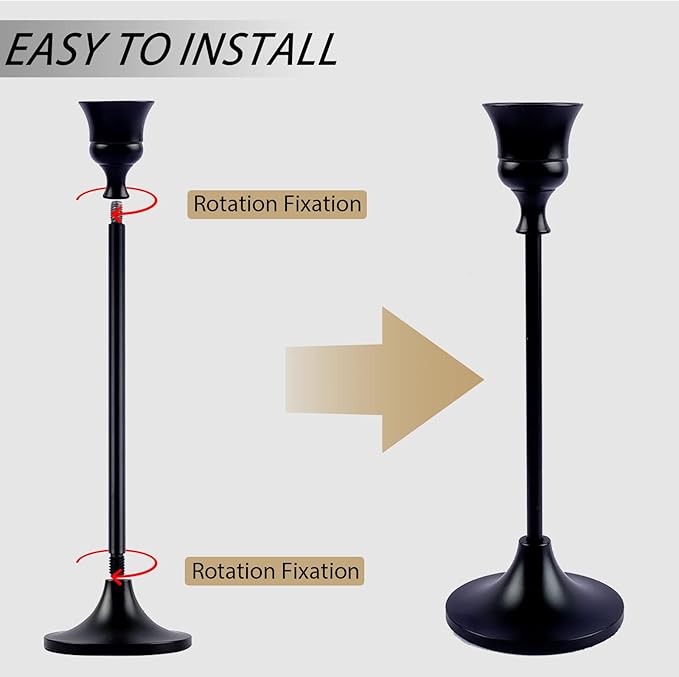 Candlestick Holders,Taper Candle Holder for Candlesticks Black Candelabra Candle Holders Vintage Candle Stick Candle Holder for Fireplace Party Dining Home