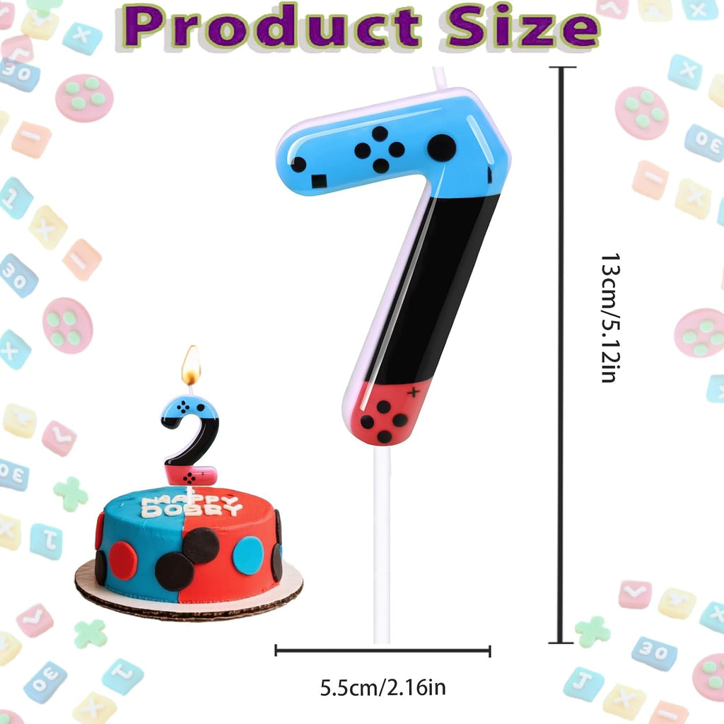 Gaming Candle,Level 12 Number Birthday Cake Candles,12 Birthday Decorations for Boys,12th Birthday Candle Gamepad Birthday Candles,Video Game Controller Themed Kids Birthday Party Supplies (Number 12)