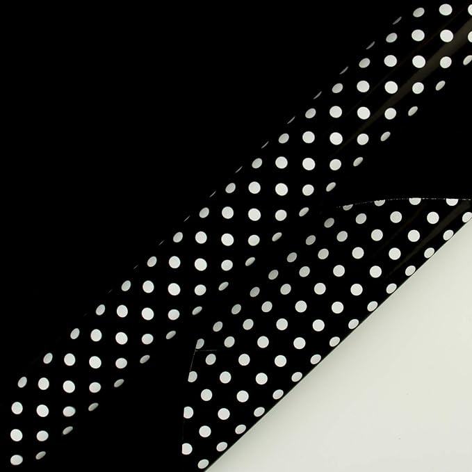 WRAPAHOLIC Reversible Wrapping Paper - Mini Roll - 17 Inch X 33 Feet - Black and Polka Dot Design for Birthday, Holiday, Wedding, Baby Shower